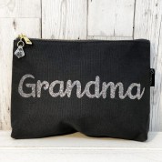 Grey Sparkle Make-Up Bag - Grandma